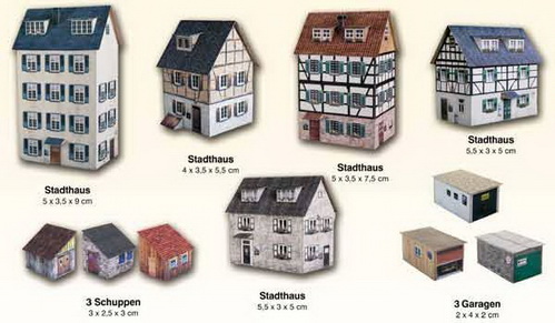 Heki 11002  набор зданий (картон)  N ― Zugmodell -- Модели железных дорог ведущих фирм: Piko, Roco, Noch, Vollmer, Faller, Auhagen, Trix, Tillig, Busch