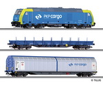 Tillig 01432 стартовый набор Cargo TRAXX и 2вагона PKP Ep.VI TT