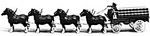 Jordan 0105 фигурки Гужевой фургон доставки пива в комплекте с кучером и 8 лошадями (набор для сборки)  H0